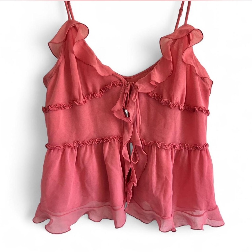 Aritzia Pink Ruffle Top NWT Size XL